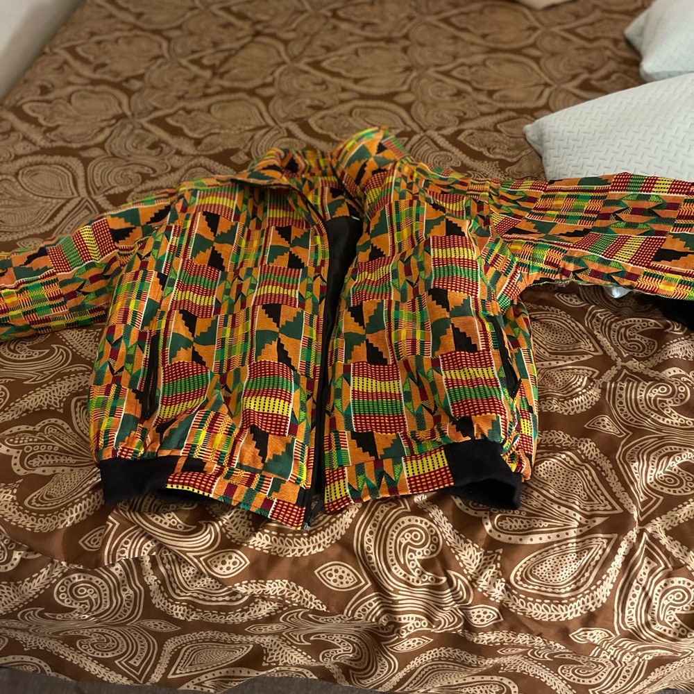 Kente Print Bomber Jacket